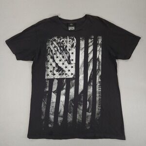 NOTW Not Of This World Mens Black Tree Graphic Bible Verse T-Shirt Size L Y2K
